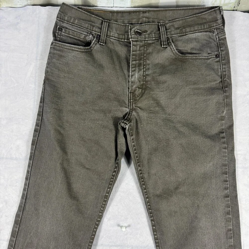 Levi's 511 Men's Straight Leg Jeans Charcoal Gray Denim Zip Fly 5-Pocket W33 L32